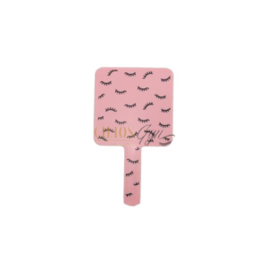ESPELHO QUADRADO ROSA COM CILIOS